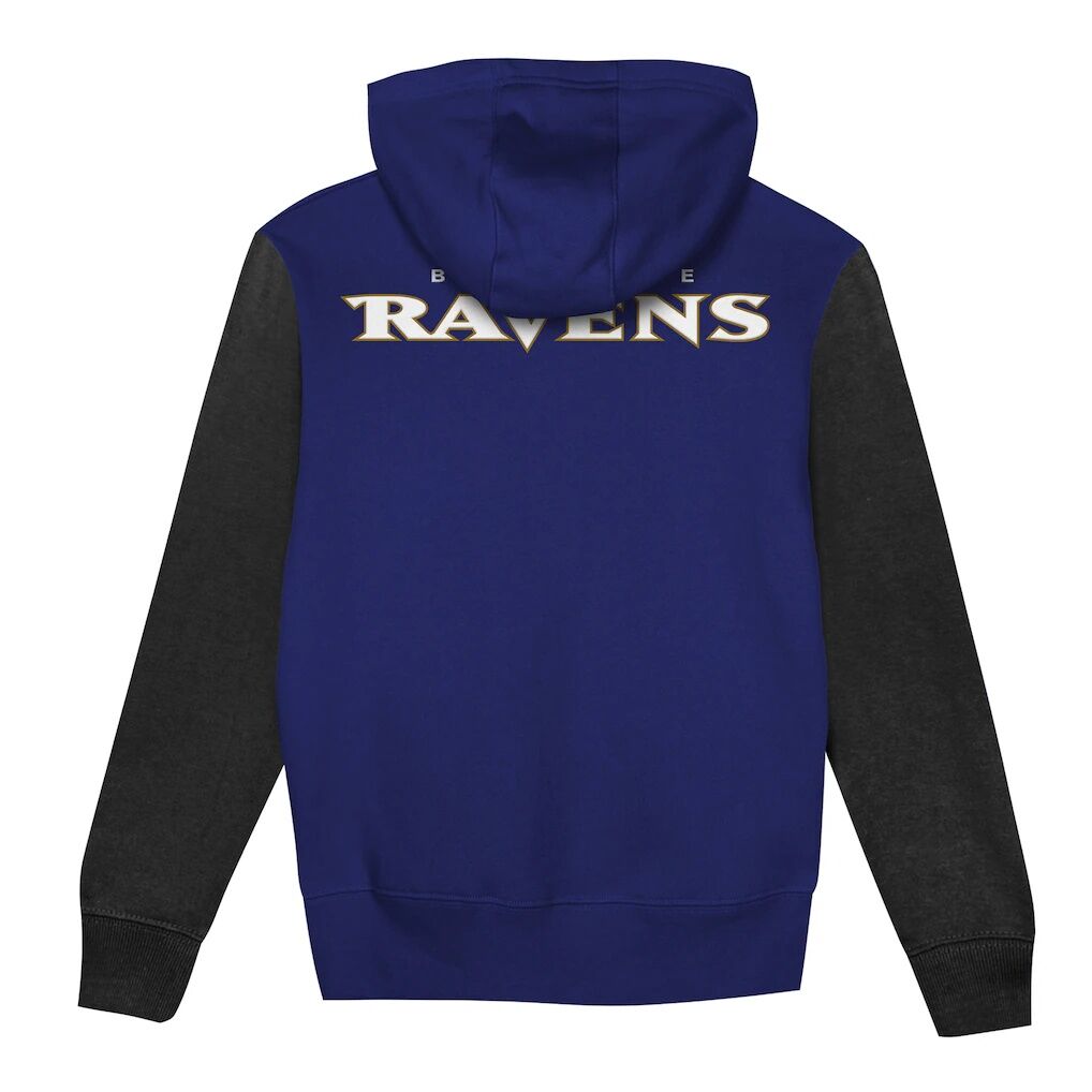 Baltimore Ravens Outerstuff  Toddler Stadium Colorblock Full-Zip Hoodie - Purple/Black