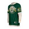 Green Bay Packers New Era Twofer Layered Long Sleeve Hoodie T-Shirt - Green - Detail View
