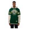 Green Bay Packers New Era Twofer Layered Long Sleeve Hoodie T-Shirt - Green - Front View