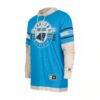 Carolina Panthers New Era Twofer Layered Long Sleeve Hoodie T-Shirt - Blue - Detail View