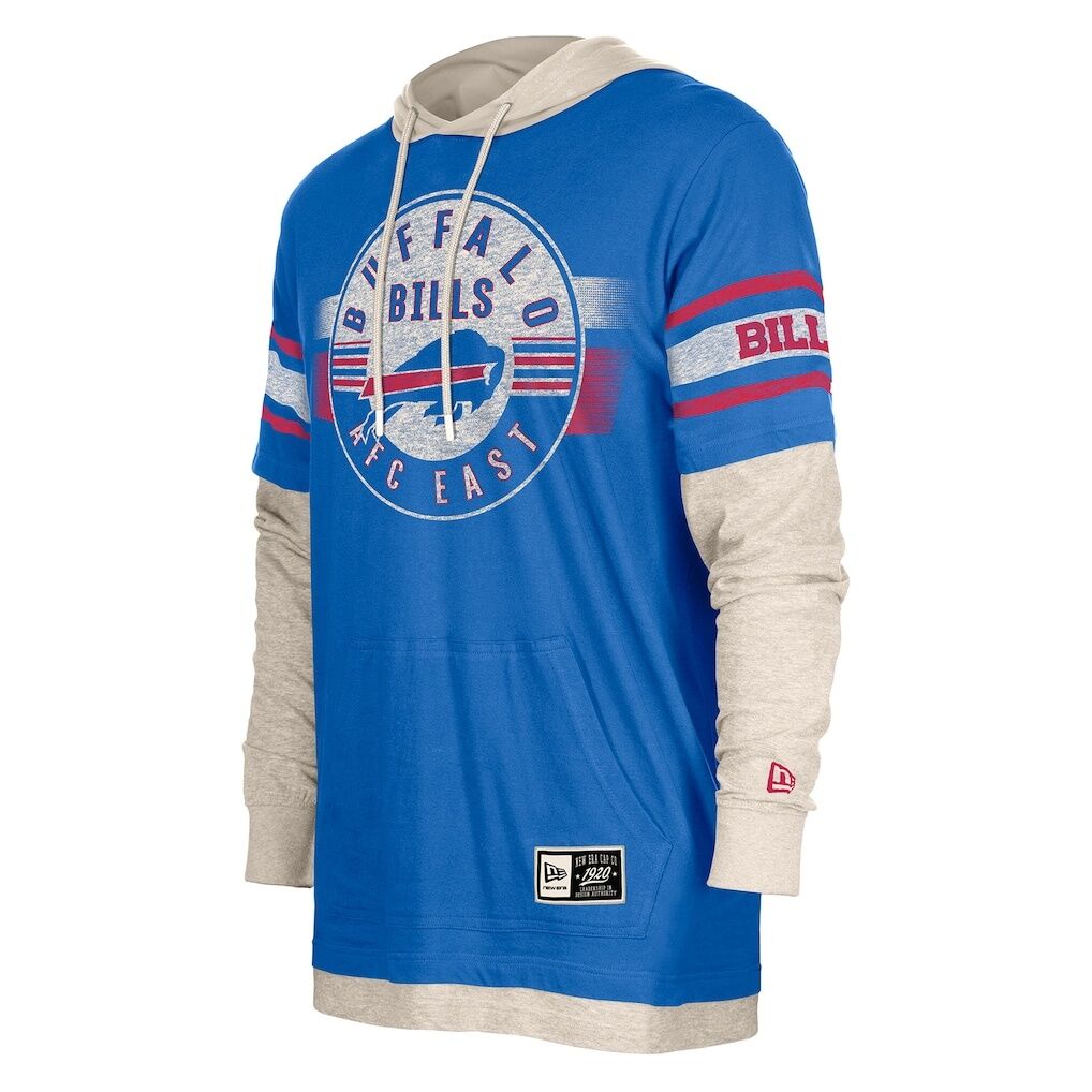 Buffalo Bills New Era Twofer Layered Long Sleeve Hoodie T-Shirt - Royal