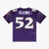 Ray Lewis Baltimore Ravens Mitchell & Ness 1996 Authentic Throwback Jersey - Purple - Side View