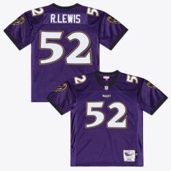 Ray Lewis Baltimore Ravens Mitchell & Ness 1996 Authentic Throwback Jersey - Purple - Front View