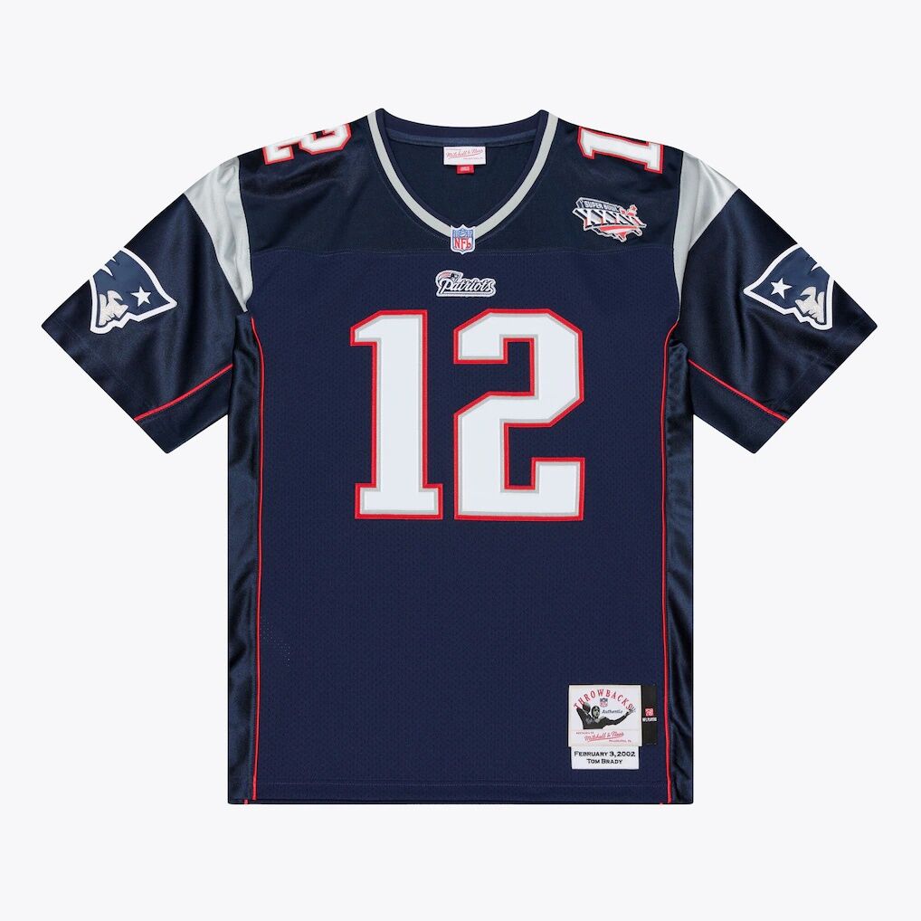 Tom Brady New England Patriots Mitchell & Ness Super Bowl XXXVI Authentic Throwback Jersey