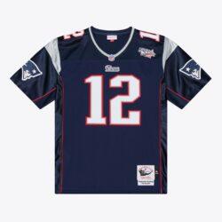 Tom Brady New England Patriots Mitchell & Ness Super Bowl XXXVI Authentic Throwback Jersey - Navy - Front View