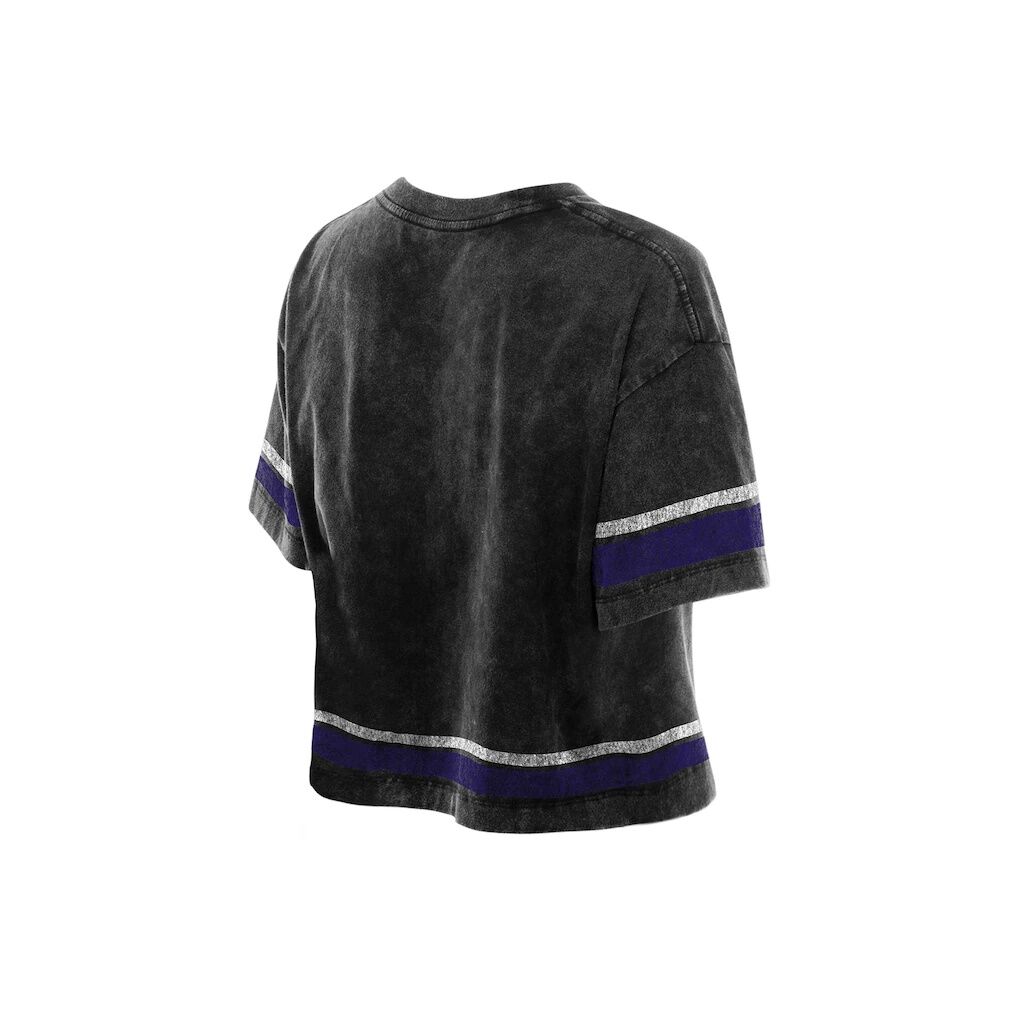 Baltimore Ravens New Era Women's Lifestyle Mineral Wash Boxy Cropped T-Shirt
