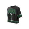 Philadelphia Eagles New Era Women's Lifestyle Mineral Wash Boxy Cropped T-Shirt - Black - Detail View