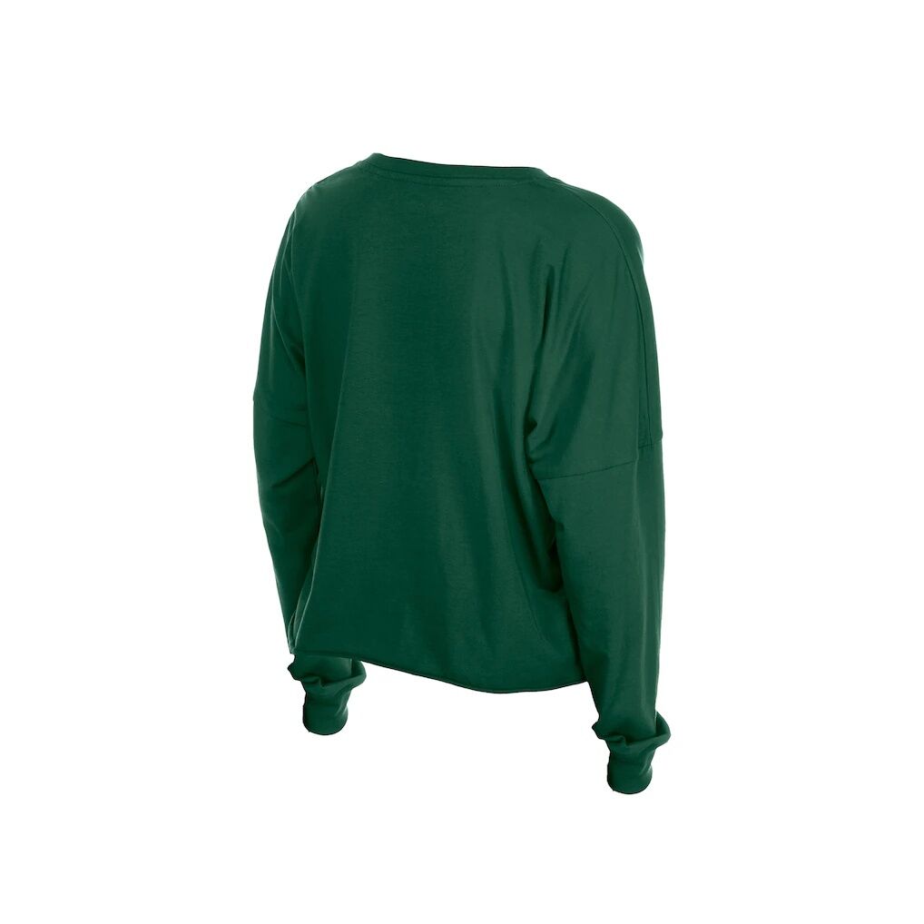 Green Bay Packers New Era Women's Cropped Oversized Long Sleeve T-Shirt