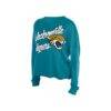 Jacksonville Jaguars New Era Women's Cropped Oversized Long Sleeve T-Shirt - Teal - Detail View