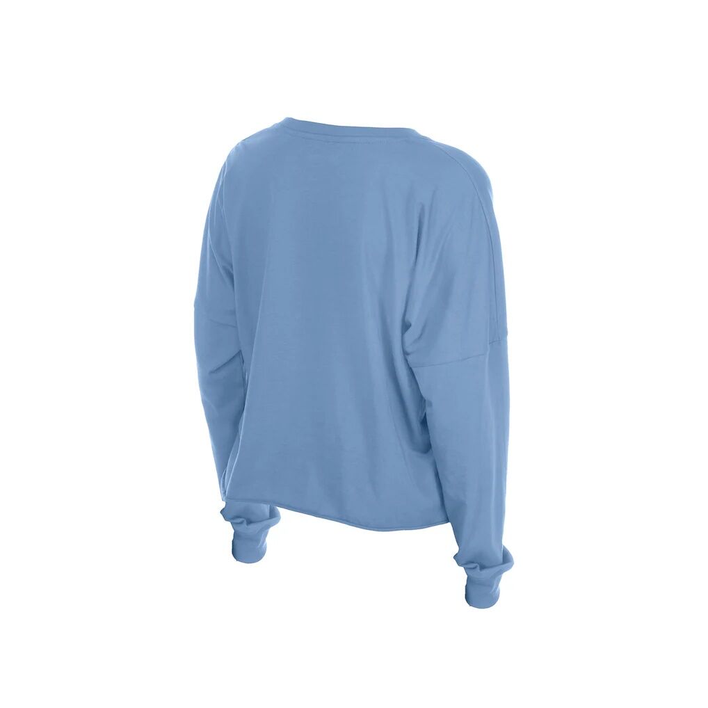 Tennessee Titans New Era Women's Cropped Oversized Long Sleeve T-Shirt - Light Blue