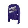 Baltimore Ravens New Era Women's Cropped Oversized Long Sleeve T-Shirt - Purple - Detail View