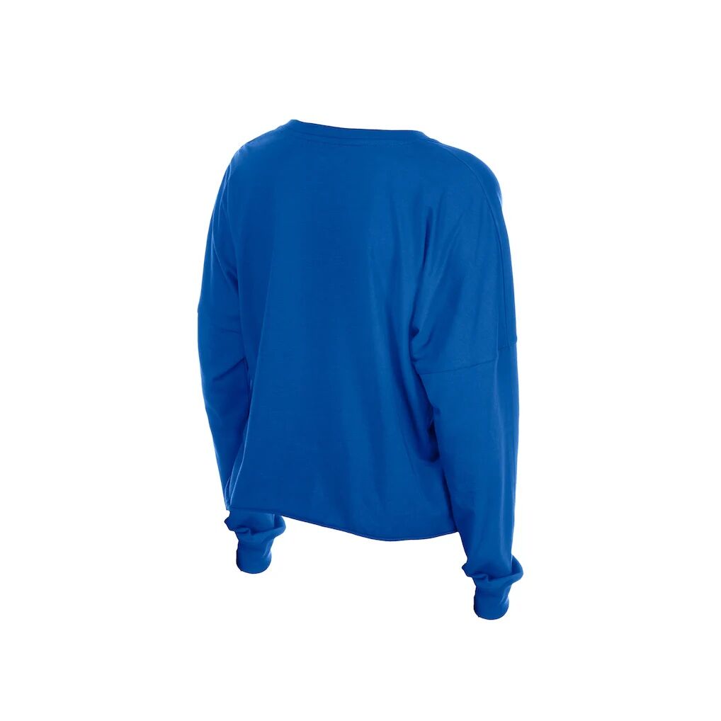 Denver Broncos New Era Women's Cropped Oversized Long Sleeve T-Shirt - Royal