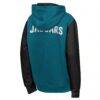 Jacksonville Jaguars Outerstuff Youth Stadium Colorblock Full-Zip Hoodie - Teal - Detail View