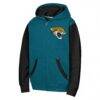 Jacksonville Jaguars Outerstuff Youth Stadium Colorblock Full-Zip Hoodie - Teal - Side View