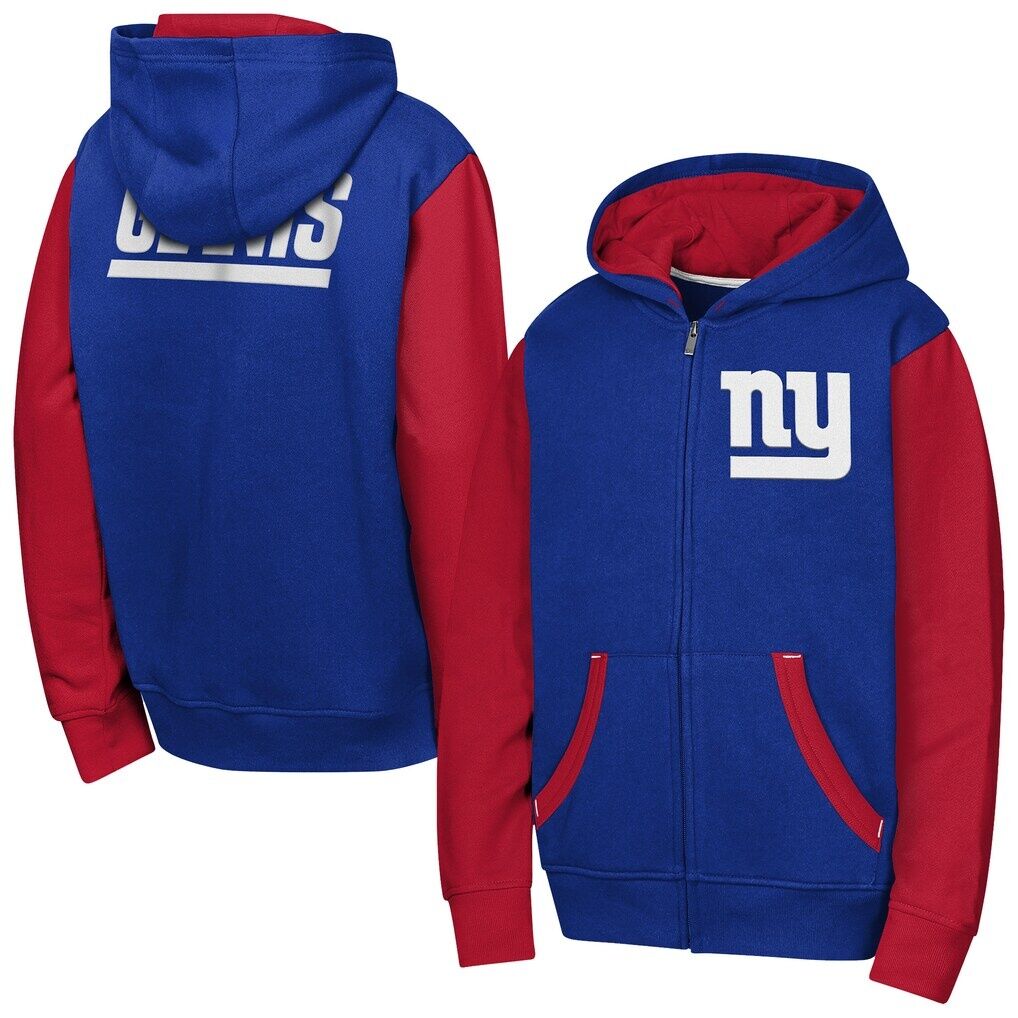 New York Giants Outerstuff Youth Stadium Colorblock Full-Zip Hoodie - Royal
