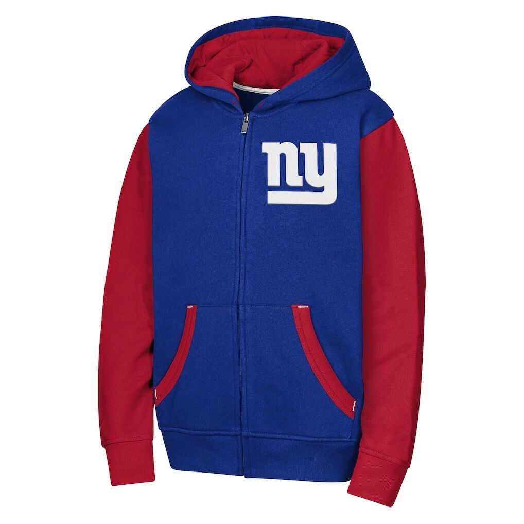New York Giants Outerstuff Youth Stadium Colorblock Full-Zip Hoodie - Royal