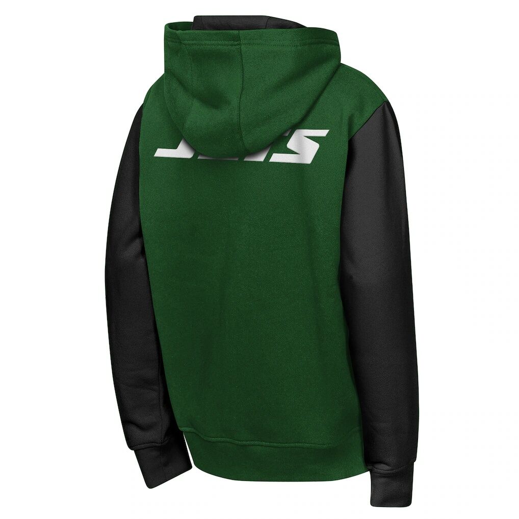 New York Jets Outerstuff Youth Stadium Colorblock Full-Zip Hoodie