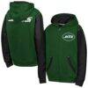 New York Jets Outerstuff Youth Stadium Colorblock Full-Zip Hoodie - Green - Front View