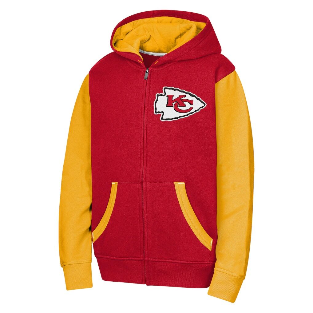 Kansas City Chiefs Outerstuff Youth Stadium Colorblock Full-Zip Hoodie