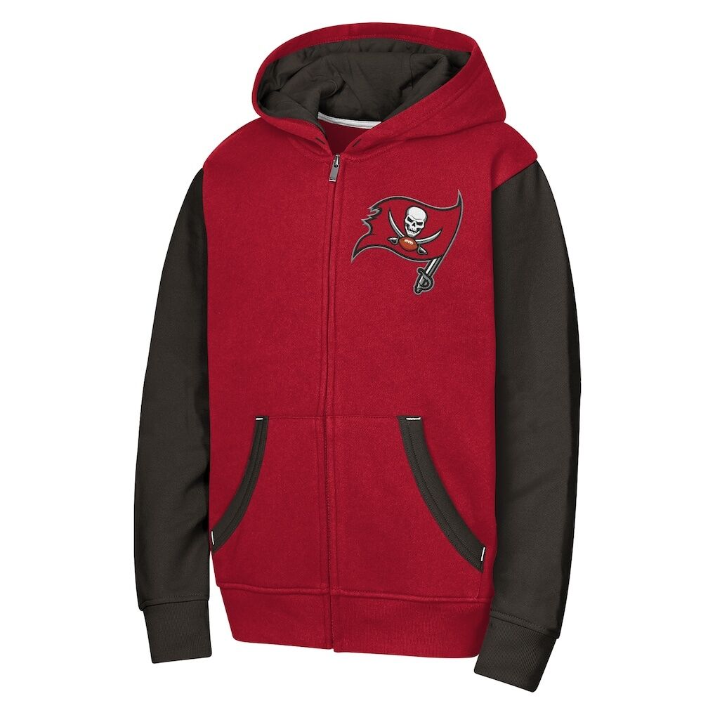 Tampa Bay Buccaneers Outerstuff Youth Stadium Colorblock Full-Zip Hoodie