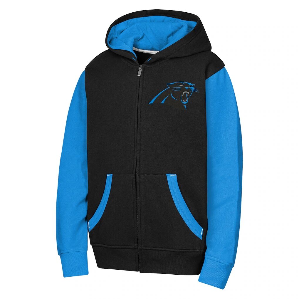 Carolina Panthers Outerstuff Youth Stadium Colorblock Full-Zip Hoodie