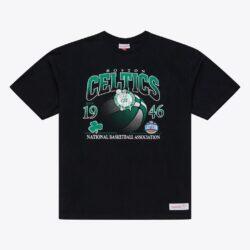Boston Celtics Mitchell & NessCore Graphic T-Shirt - Black - Front View