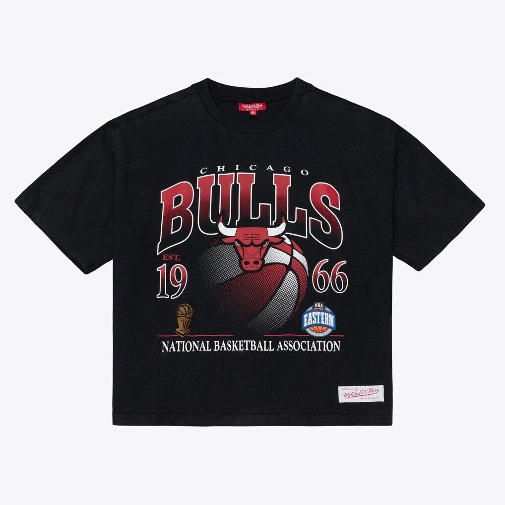 Chicago Bulls Mitchell & Ness Women's Street Graphic Boxy Crop T-Shirt