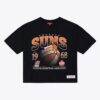 Phoenix Suns Mitchell & Ness Women's Street Graphic Boxy Crop T-Shirt - Black - Front View