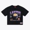 Los Angeles Lakers Mitchell & Ness Women's Street Graphic T-Shirt - Black - Front View