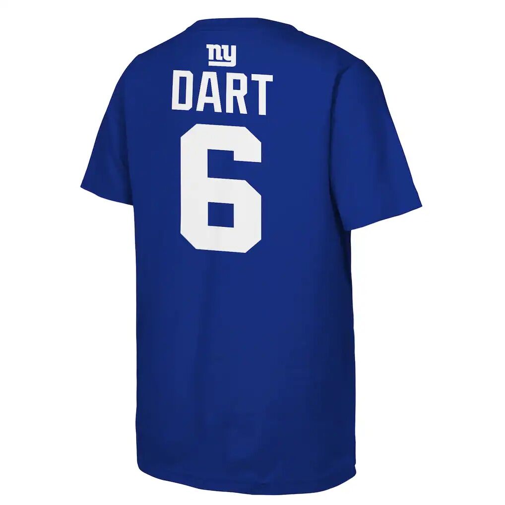 Jaxson Dart New York Giants Outerstuff Youth Name & Number T-Shirt - Royal