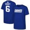 Jaxson Dart New York Giants Outerstuff Youth Name & Number T-Shirt - - Front View