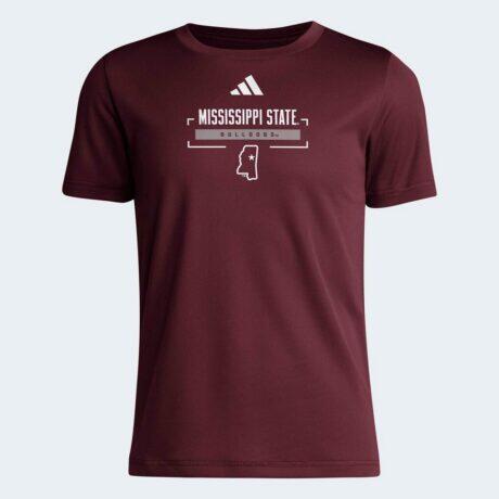 Mississippi State Bulldogs adidas Youth AEOROREADY Pre-Game T-Shirt - Red - Front View
