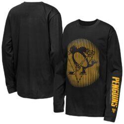 Pittsburgh Penguins Outerstuff Youth Regroup & Reset Long Sleeve T-Shirt - Black - Front View
