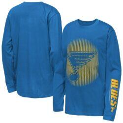 St. Louis Blues Outerstuff Youth Regroup & Reset Long Sleeve T-Shirt - Blue - Front View