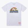 Denver Nuggets Mitchell & Ness Unisex Hardwood Classics Arch T-Shirt - White - Back View