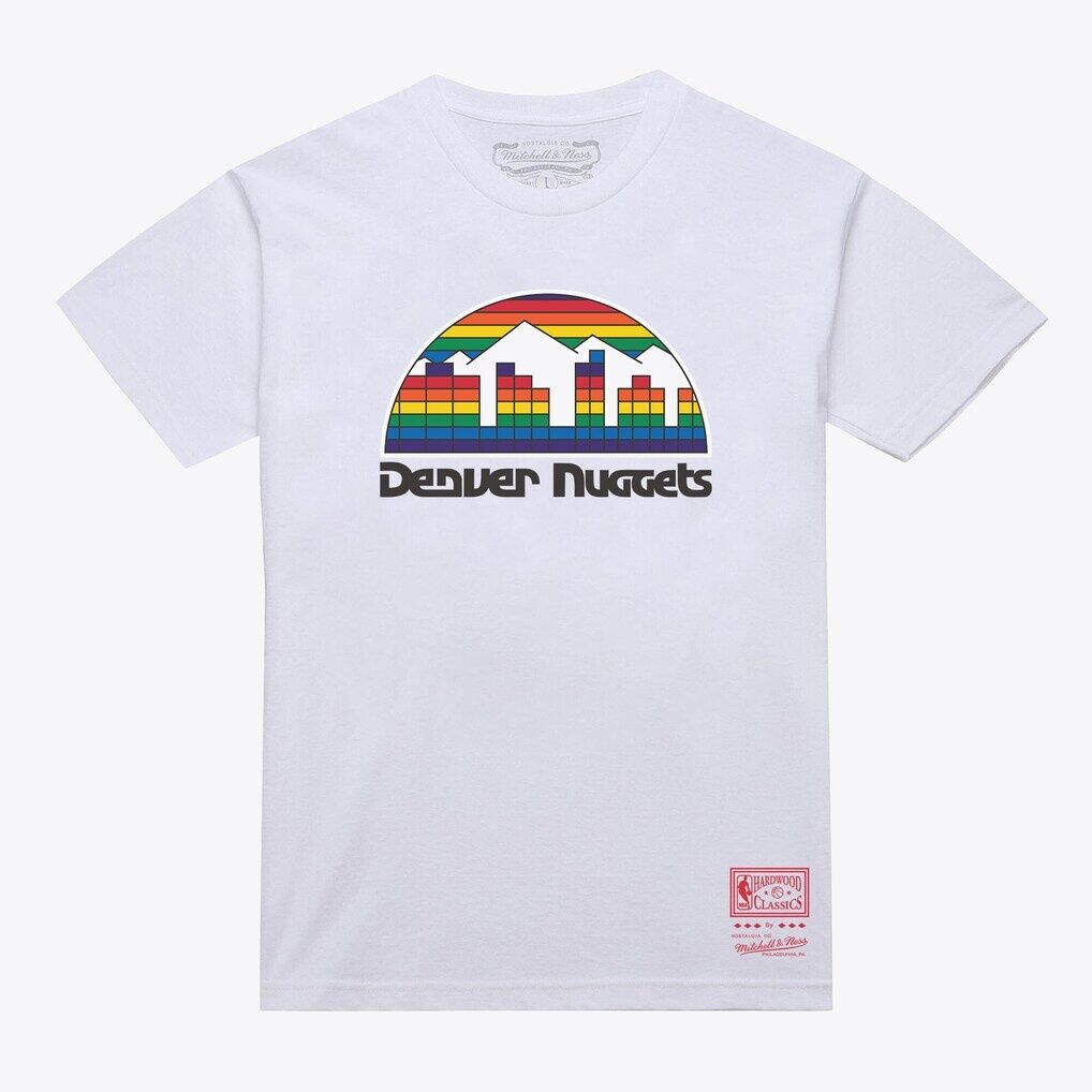 Denver Nuggets Mitchell & Ness Unisex Hardwood Classics Arch T-Shirt