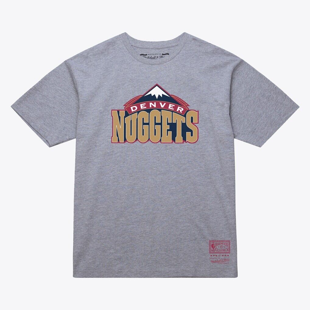 Denver Nuggets Mitchell & Ness Unisex Hardwood Classics Arch T-Shirt - Heather Gray