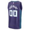 Charlotte Hornets Fashion7 Youth Fast Break Custom Jersey - Purple - Detail View