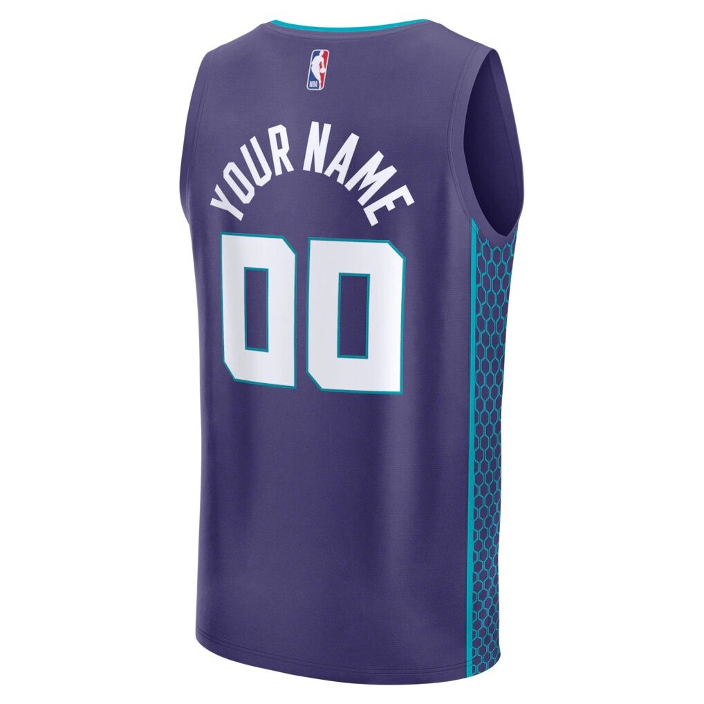 Charlotte Hornets Fashion7 Youth Fast Break Custom Jersey - Statement Edition