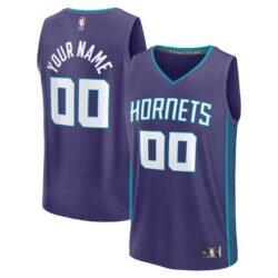 Charlotte Hornets Fashion7 Youth Fast Break Custom Jersey - Purple - Front View