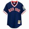 Nomar Garciaparra Boston Red Sox Mitchell & Ness Big & Tall Cooperstown Mesh Batting Practice Jersey - Navy - Back View