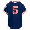 Nomar Garciaparra Boston Red Sox Mitchell & Ness Big & Tall Cooperstown Mesh Batting Practice Jersey - Navy - Side View