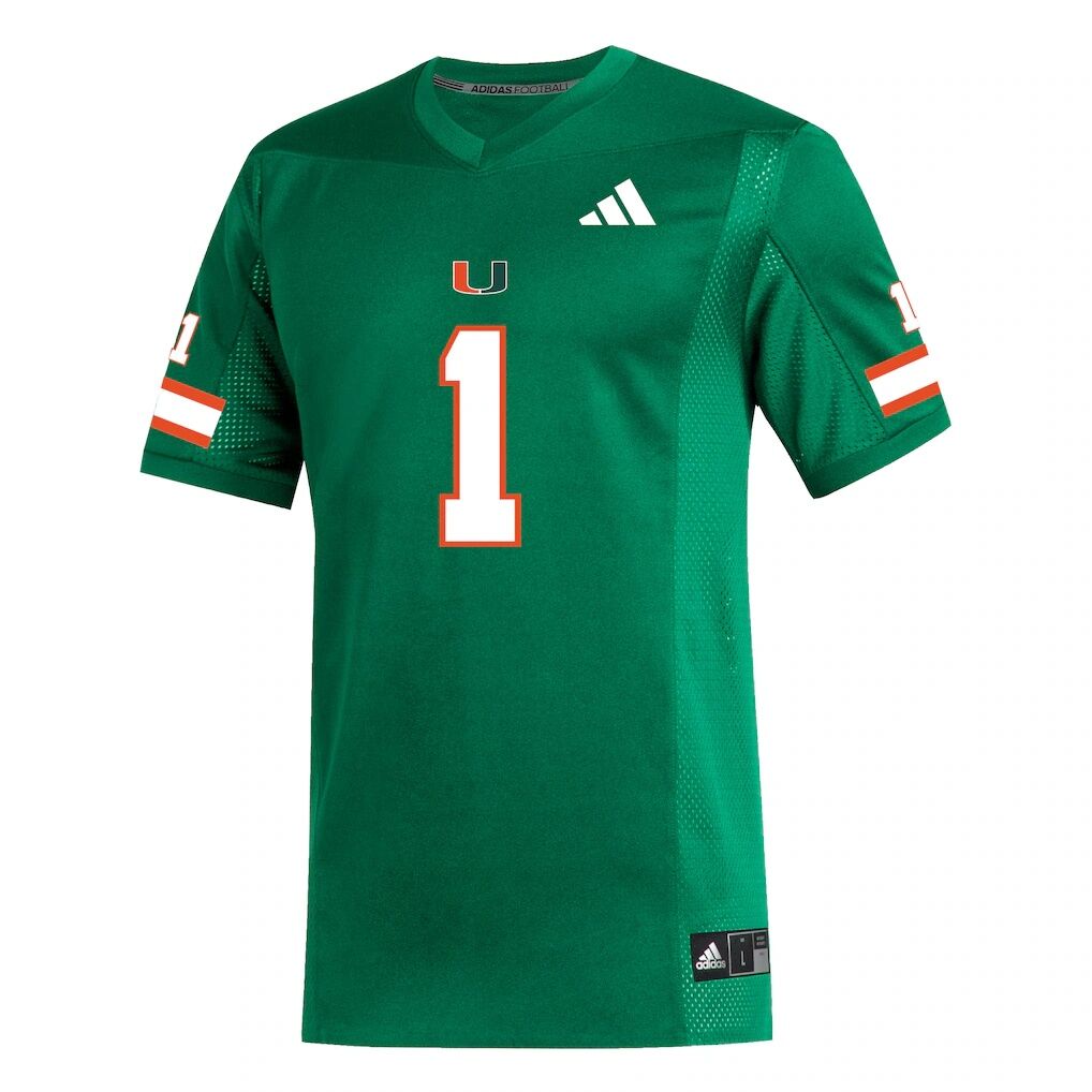 #1 Miami Hurricanes adidas Replica Football Jersey