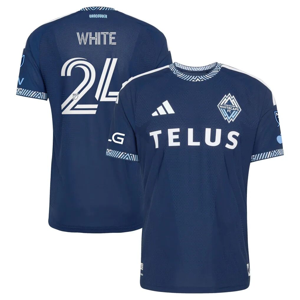 Brian White Vancouver Whitecaps FC adidas 2026 The Coastal Jersey On-Field Authentic Patch Jersey