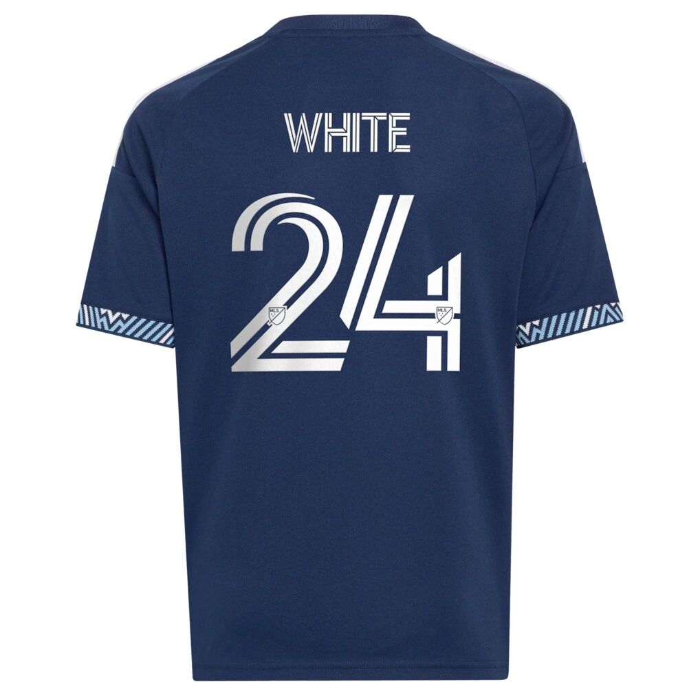 Brian White Vancouver Whitecaps FC adidas Youth  The Coastal Jersey Replica Jersey