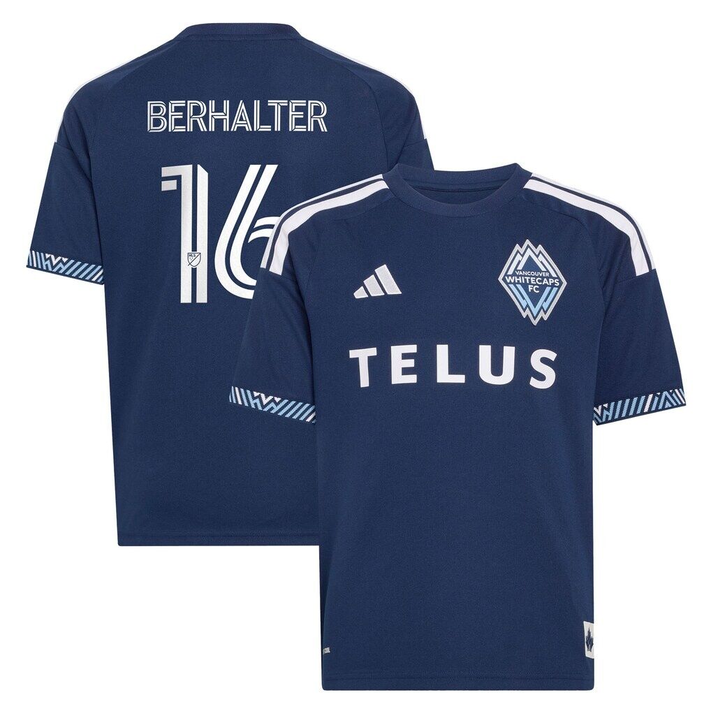 Sebastian Berhalter Vancouver Whitecaps FC adidas Youth  The Coastal Jersey Replica Jersey