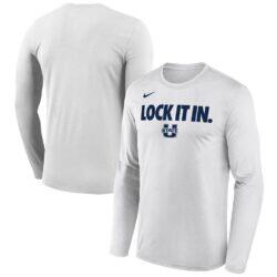 Utah State Aggies Nike 2026 On-Court Bench Long Sleeve T-Shirt - White - Front View
