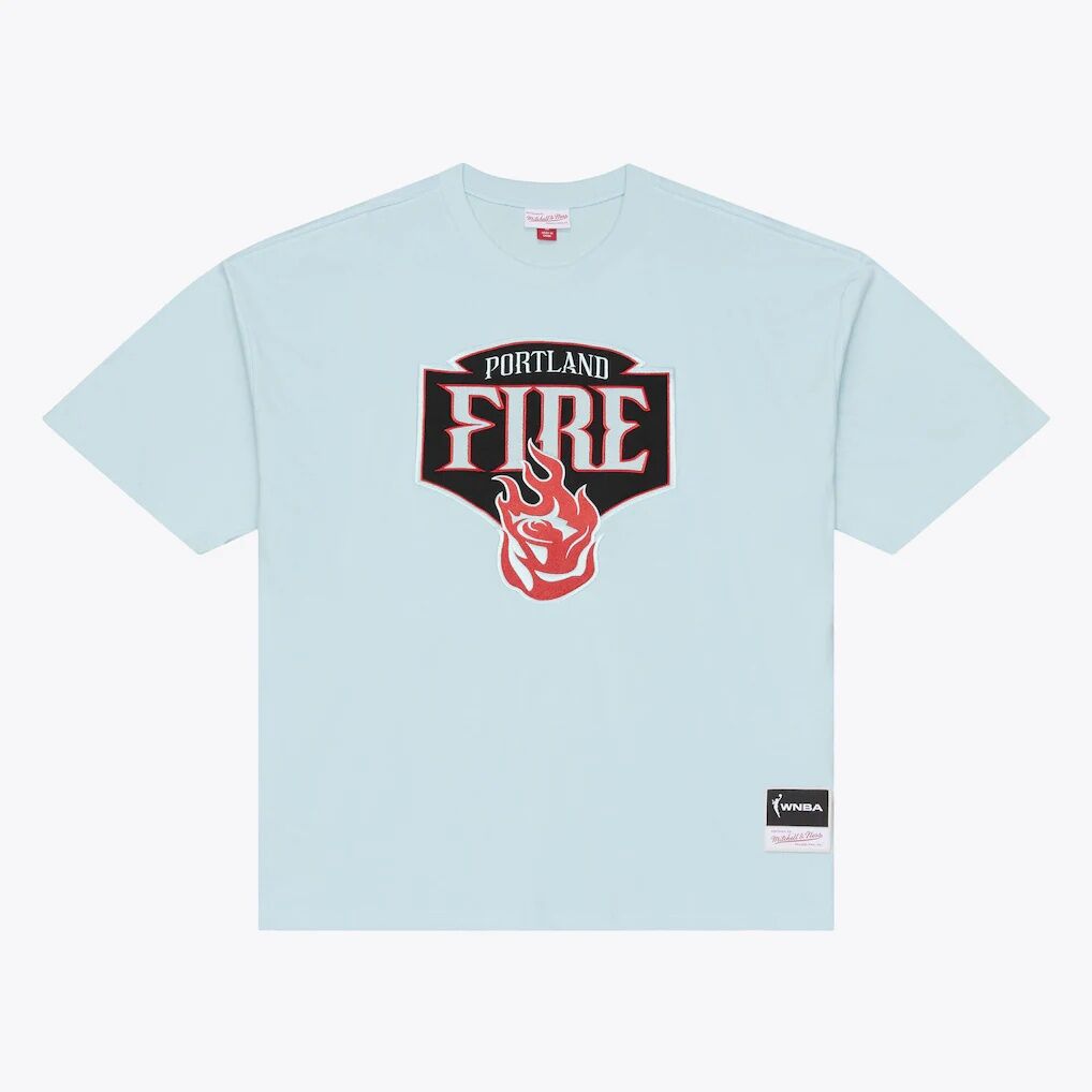 Portland Fire Mitchell & Ness Logo Boxy T-Shirt - Powder Blue