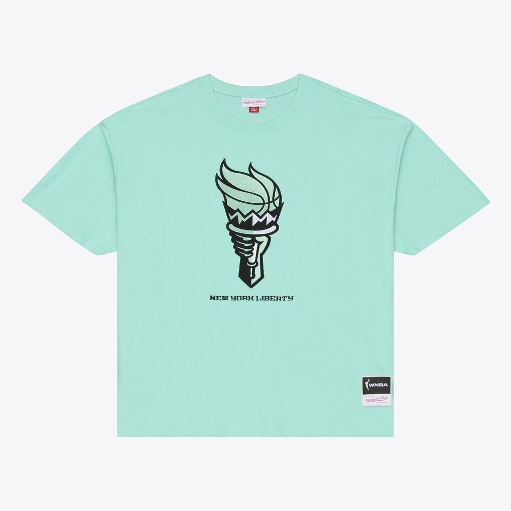 New York Liberty Mitchell & Ness Logo Boxy T-Shirt - Mint