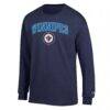 Winnipeg Jets Champion Jersey Long-Sleeve T-Shirt - Navy - Side View